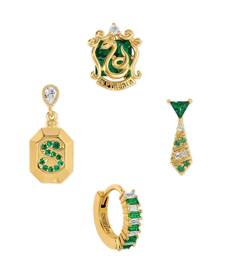 Girls Crew Harry Potter Slytherin House Crystal Earring Set