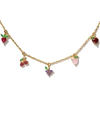 Girls Crew Crystal Multi-Color Fruit Basket Necklace