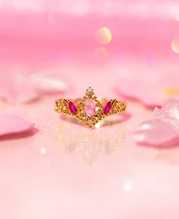 Girls Crew Disney Princess Sleeping Beauty Aurora Crystal Gold Plated Rings