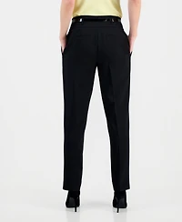 Kasper Women's Julia High-Rise Slim-Fit Belted Stretch Crepe Pants