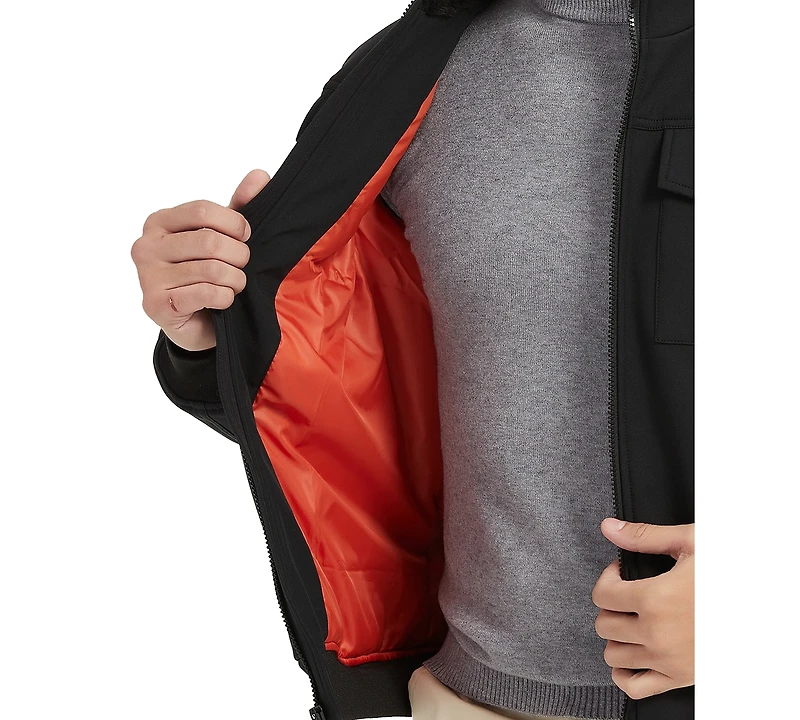 Hawke & Co. Men's Stand Collor Softshell Utility Bomber Jacket