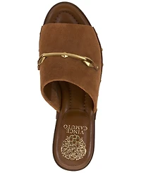 Vince Camuto Women's Efellan Wood Platform Slip On Sandals