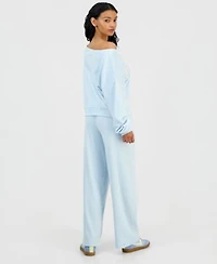 Grayson Threads The Label Juniors Nyc Velour Off The Shoulder Sweatshirt Joggers