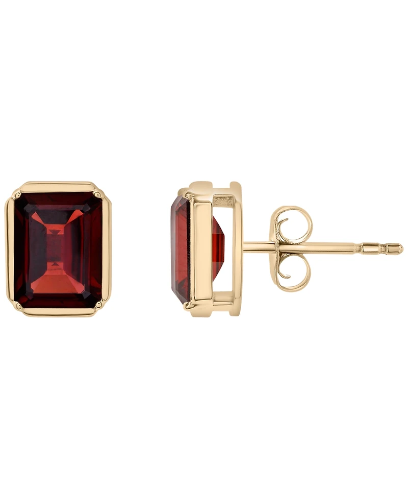 Macy's Garnet (3-5/8 ct. t.w.) Stud Earrings in 14K Yellow Gold