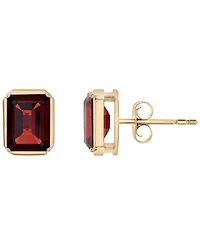 Macy's Garnet (3-5/8 ct. t.w.) Stud Earrings in 14K Yellow Gold