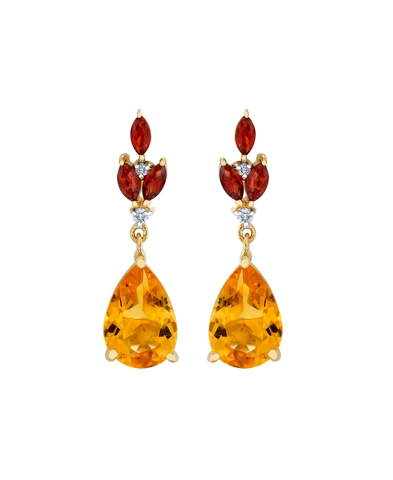 Macy's Citrine (3-3/8 ct. t.w.) and Garnet Earrings (3/4 ct. t.w.) in 10K Yellow Gold