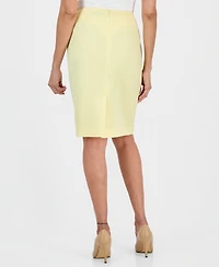 Kasper Women's Zip-Back Stretch Crepe Pencil Skirt