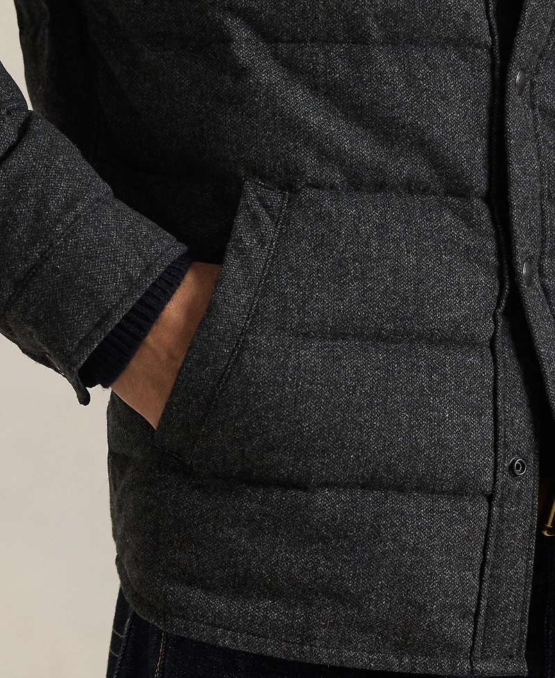 Polo Ralph Lauren Men's Straight Collar Quilted Down Shirt Jacket