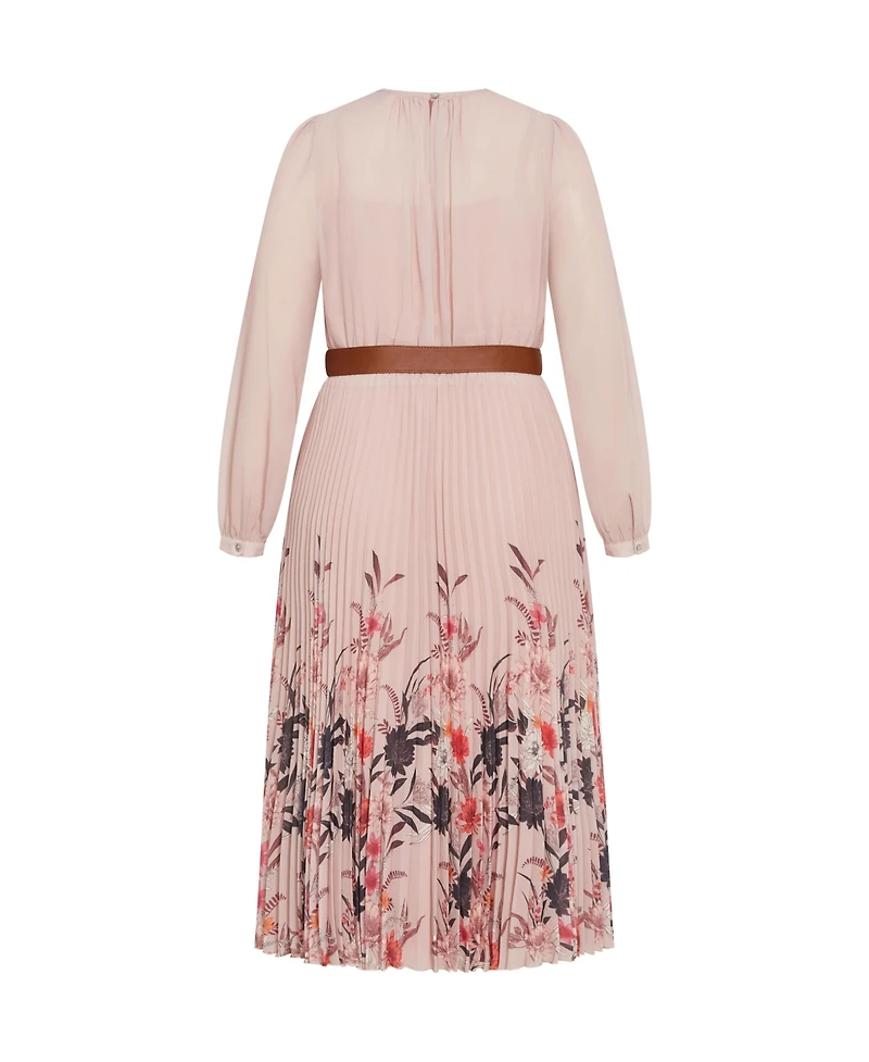 City Chic Women's Love Pleat Border Dress