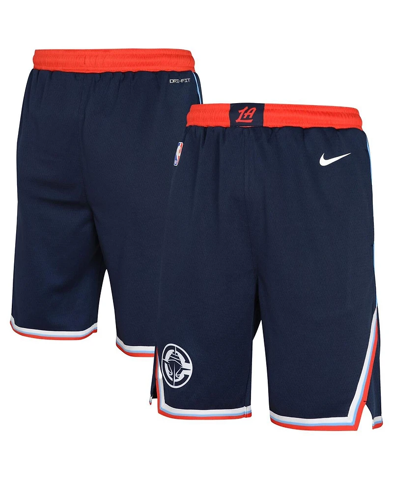 Nike Big Boys and Girls Navy La Clippers Icon Swingman Shorts