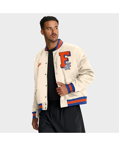 Nike Men's Tan Florida Gators Legacy Full-Snap Bomber Jacket