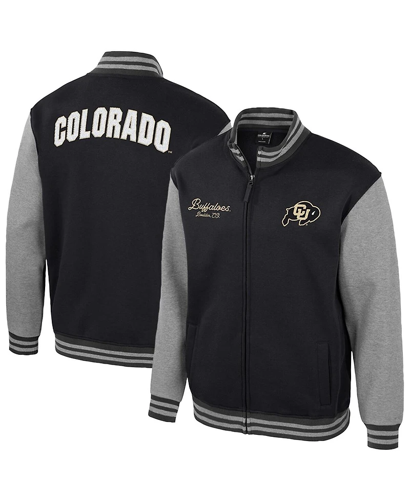 Colosseum Men's Black Colorado Buffaloes Ambi-Turner Full-Zip Varsity Jacket