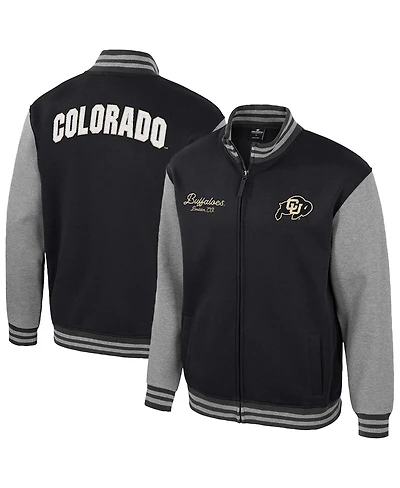 Colosseum Men's Black Colorado Buffaloes Ambi-Turner Full-Zip Varsity Jacket