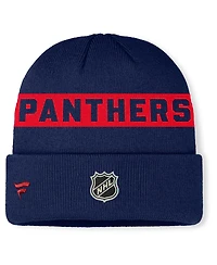 Fanatics Men's Navy Florida Panthers Authentic Pro Rink Cuffed Knit Hat