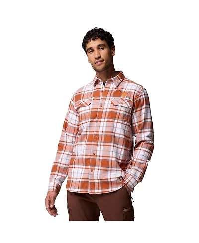 Columbia Men's Texas Orange Longhorns Omni-Wick Flannel Long Sleeve Button-Up Shirt