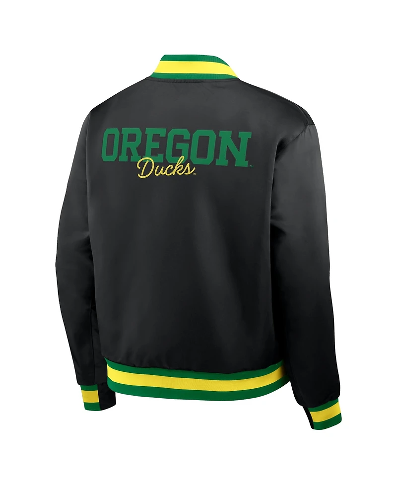 Nike Men's Black Oregon Ducks Legacy Full-Snap Bomber Jacket
