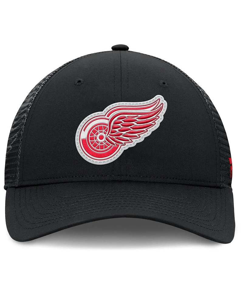 Fanatics Men's Black Detroit Red Wings Authentic Pro Home Ice Trucker Adjustable Hat