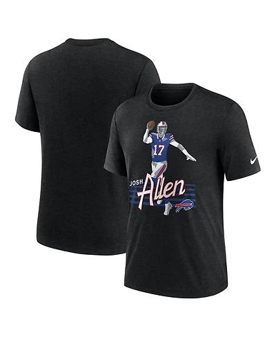 Nike Men's Josh Allen Heather Black Buffalo Bills Player Graphic T-Shirt