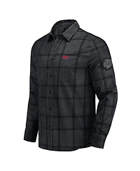 Darius Rucker Collection by Fanatics Men's Black Kansas City Chiefs Micro Corduroy Plaid Button Up Shirt