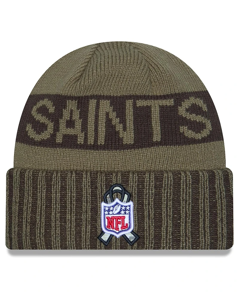 New Era Men's Dark Green New Orleans Saints 2025 Salute to Service Cuffed Knit Hat