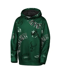 Outerstuff Big Boys and Girls Hunter Green Milwaukee Bucks Moving Violation Hoodie