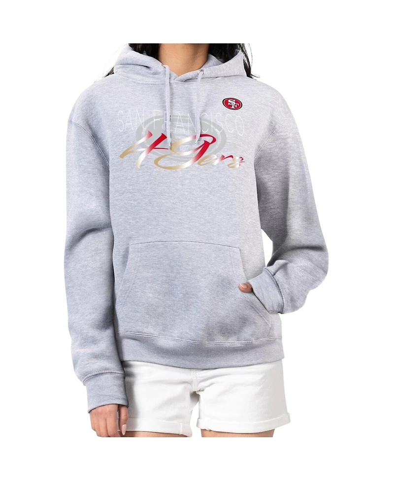 G-iii 4Her by Carl Banks Women's Gray San Francisco 49ers Shadow Logo Fleece Pullover Hoodie