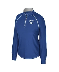 Colosseum Women's Royal Kentucky Wildcats Bikram Raglan Quarter-Zip Sweatshirt