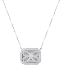 Macy's Round (0.53 ct. t.w.) and Baguette (0.47 ct. t.w.) Diamond Pendant Necklace in 14K White Gold