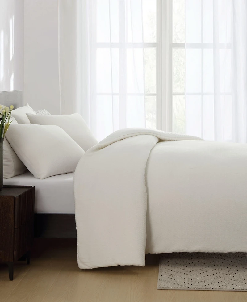 Vera Wang Threaded Basketweave Cotton 3-Pc. Comforter Set