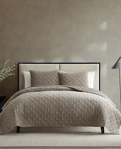 Vera Wang Solid Crushed Velvet 3-Pc. Quilt Set, King