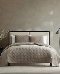 Vera Wang Solid Crushed Velvet 3-Pc. Quilt Set, King