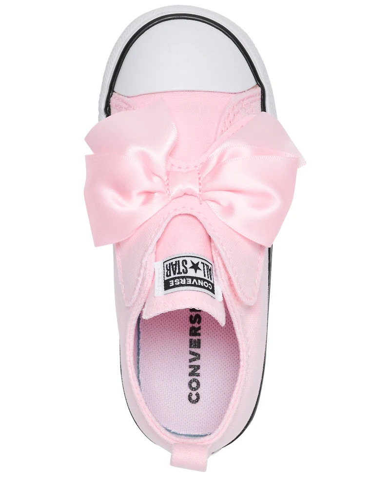 Converse Toddler Girls' Chuck Taylor All Star Bow 2V Fastening Strap Low Top Casual Sneakers from Finish Line