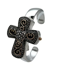Olivia Pratt Two Tone Cross Shape Bangle Women Watch