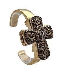 Olivia Pratt Gold Cross Shape Bangle Women Watch