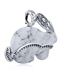 American West Jewelry Sterling Silver White Howlite Rabbit "Trickster" Pendant Enhancer