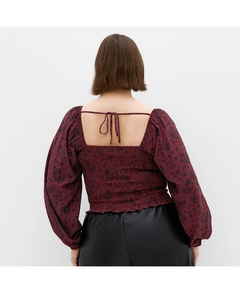 City Chic Plus Abbie Floral Print Top