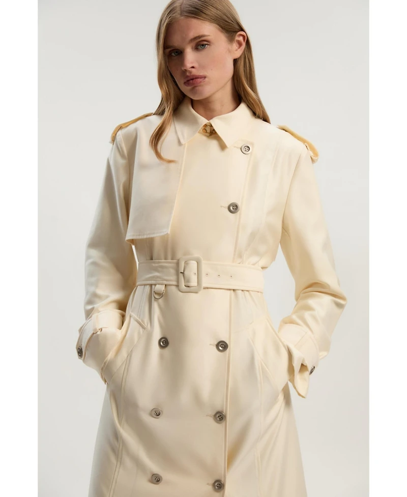 Karen Millen Women's Soft Signature Trench Coat