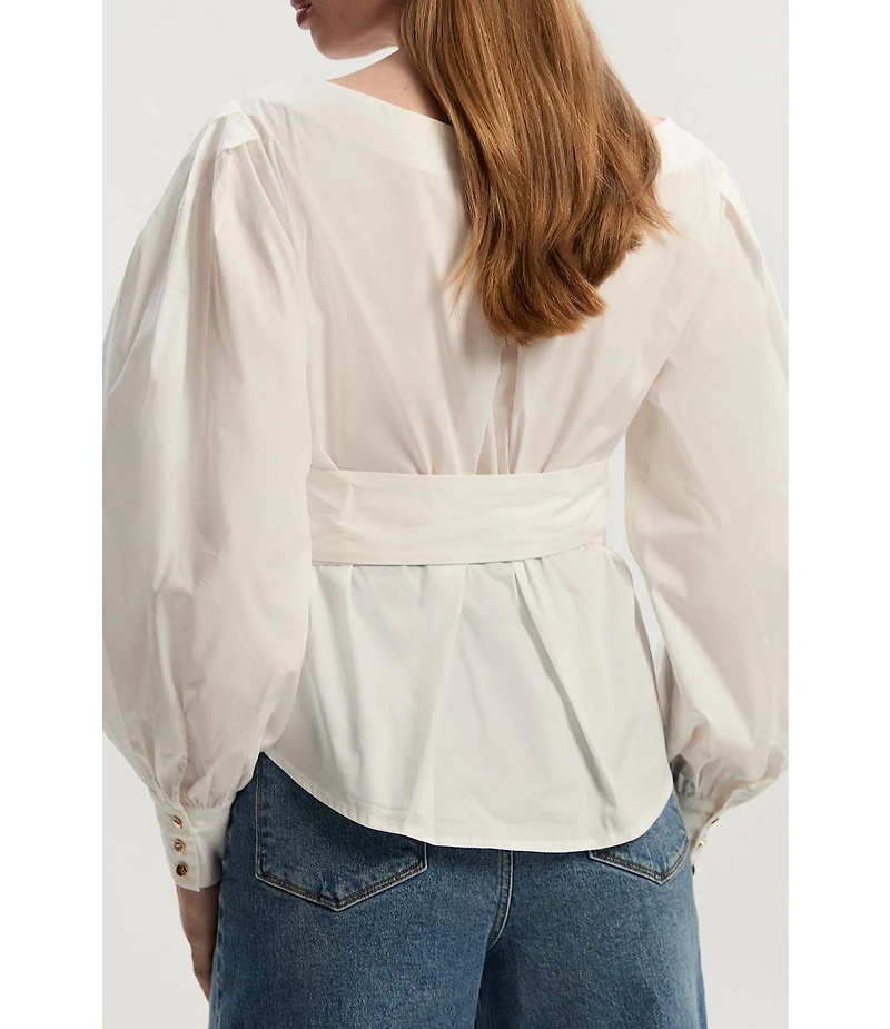 Karen Millen Women's Woven Wrap Detail Blouse