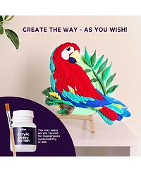 Wise Elk Okto Air-Dry Clay 3D Painting Kit – 3D Picture Macaw (11.4 x 11.4 in)