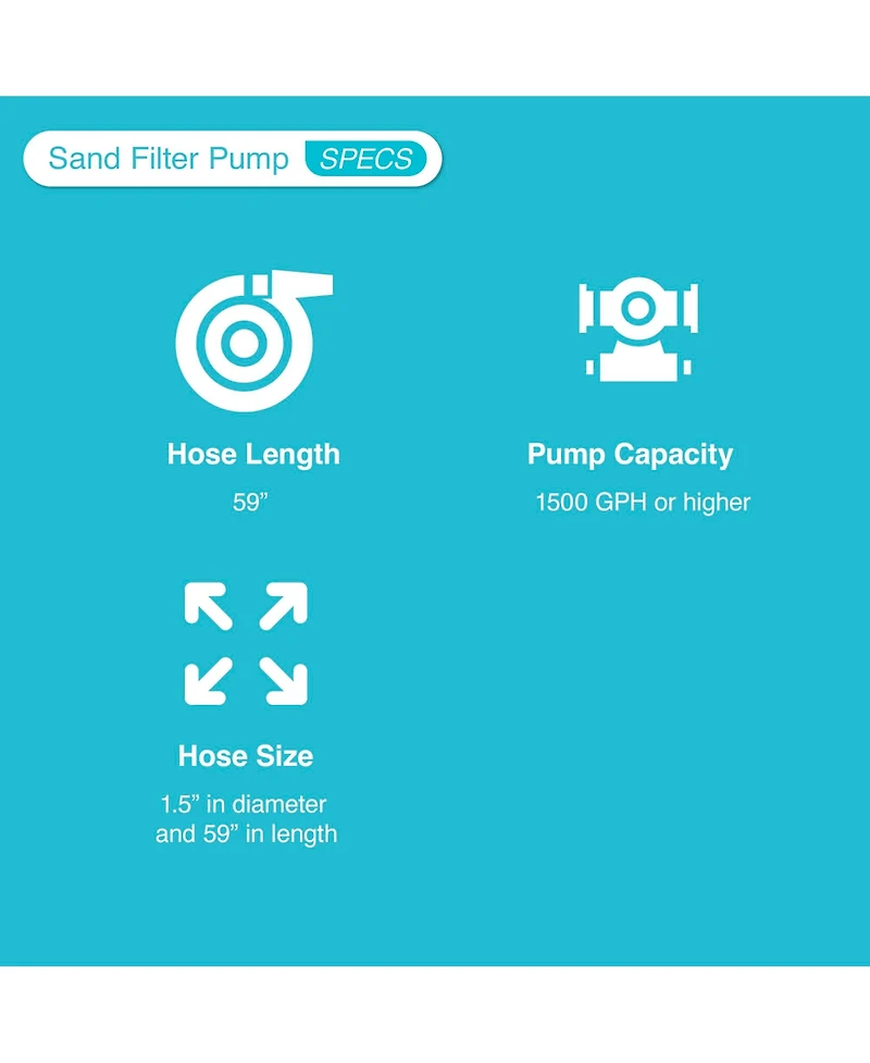 Intex 3000 Gph Above Ground Pool Sand Filter Pump w/ 1.5 Inch Pump Hose (2 Pack)