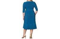 Kiyonna Plus Mademoiselle Lace Cocktail Dress with Sleeves