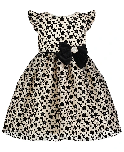 Blueberi Boulevard Baby Girls Round Neck Flocking Dress