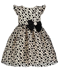 Blueberi Boulevard Baby Girls Round Neck Flocking Dress