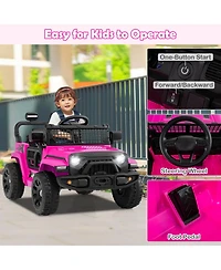 Costway 12V Kids Ride on Truck Car Battery Powered Electric Vehicle with Remote Control