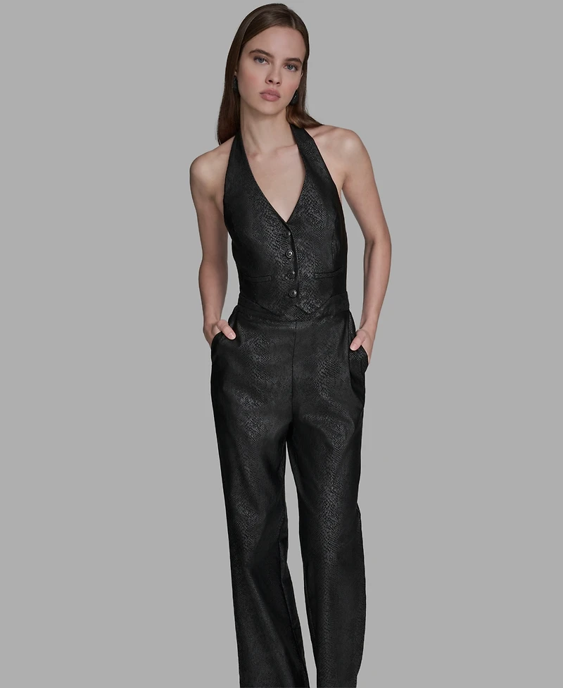 Bcbg Women's 2-Piece Halter Neck Jumpsuit Set