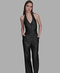 Bcbg Women's 2-Piece Halter Neck Jumpsuit Set