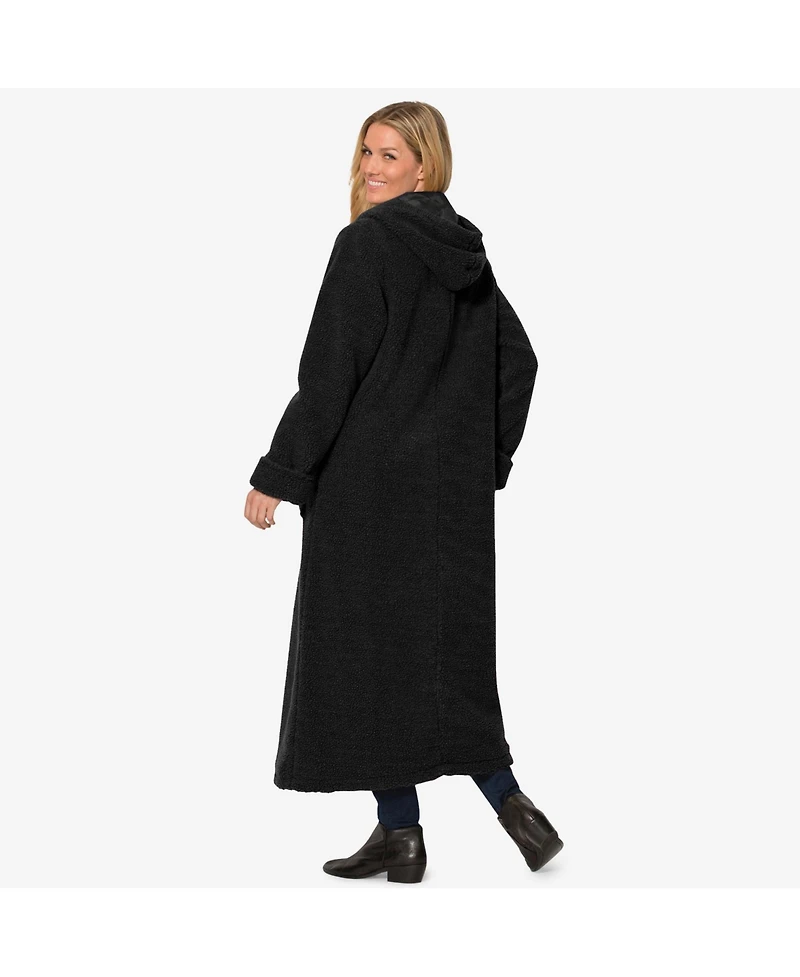 Woman Within Plus Long Hooded Berber Fleece Coat