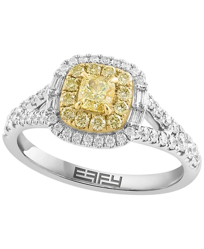 Effy Collection White and Yellow Diamond Ring (7/8 ct. t.w.) in 18K Two-Tone Gold