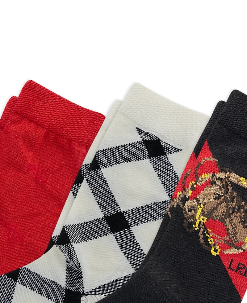 Lauren Ralph Lauren Women's 3-Pack Horse Crew Socks