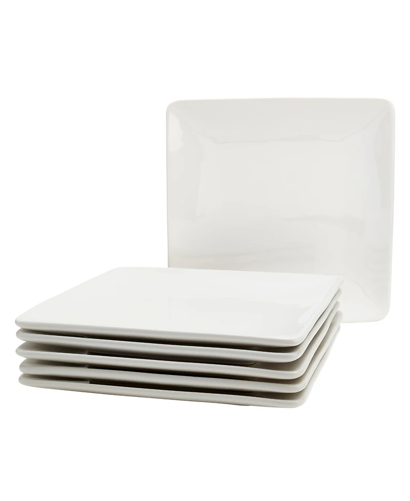 Tabletops Gallery Contemporary Square Dinner Plates, Set of 6, Service For 6